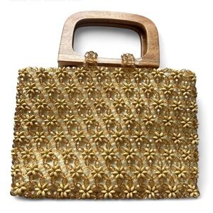 Elegant Floral Gold Tote Bag